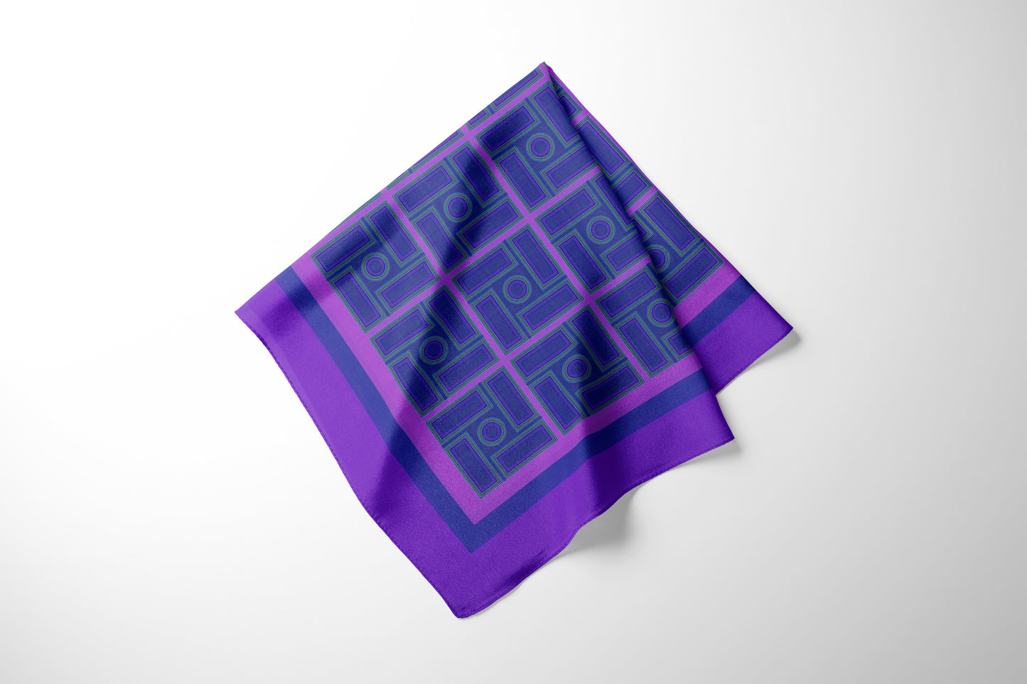 Magenta Navy Silk Scarf 70-Inspired of old roman architecture