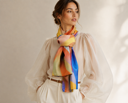 Desert Sunset Silk Shawl 68x180