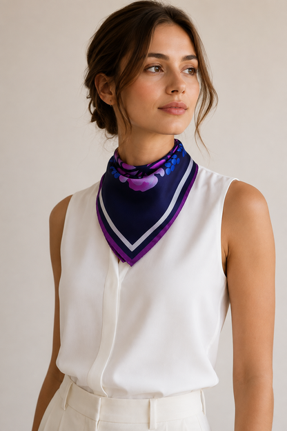 Tulip & Grape Silk Scarf 48