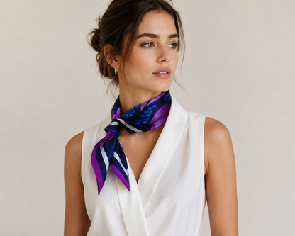 Tulip & Grape Silk Scarf 48