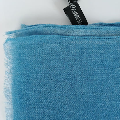 Blue Wool & Silk Scarf 45x180 cm
