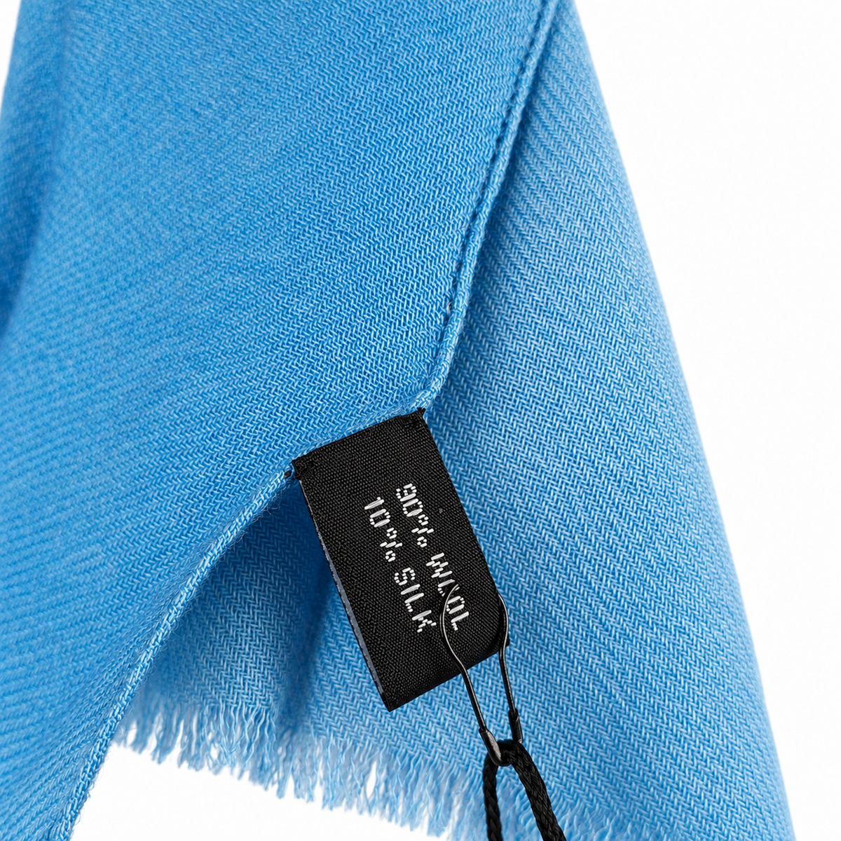 Blue Wool & Silk Scarf 45x180 cm
