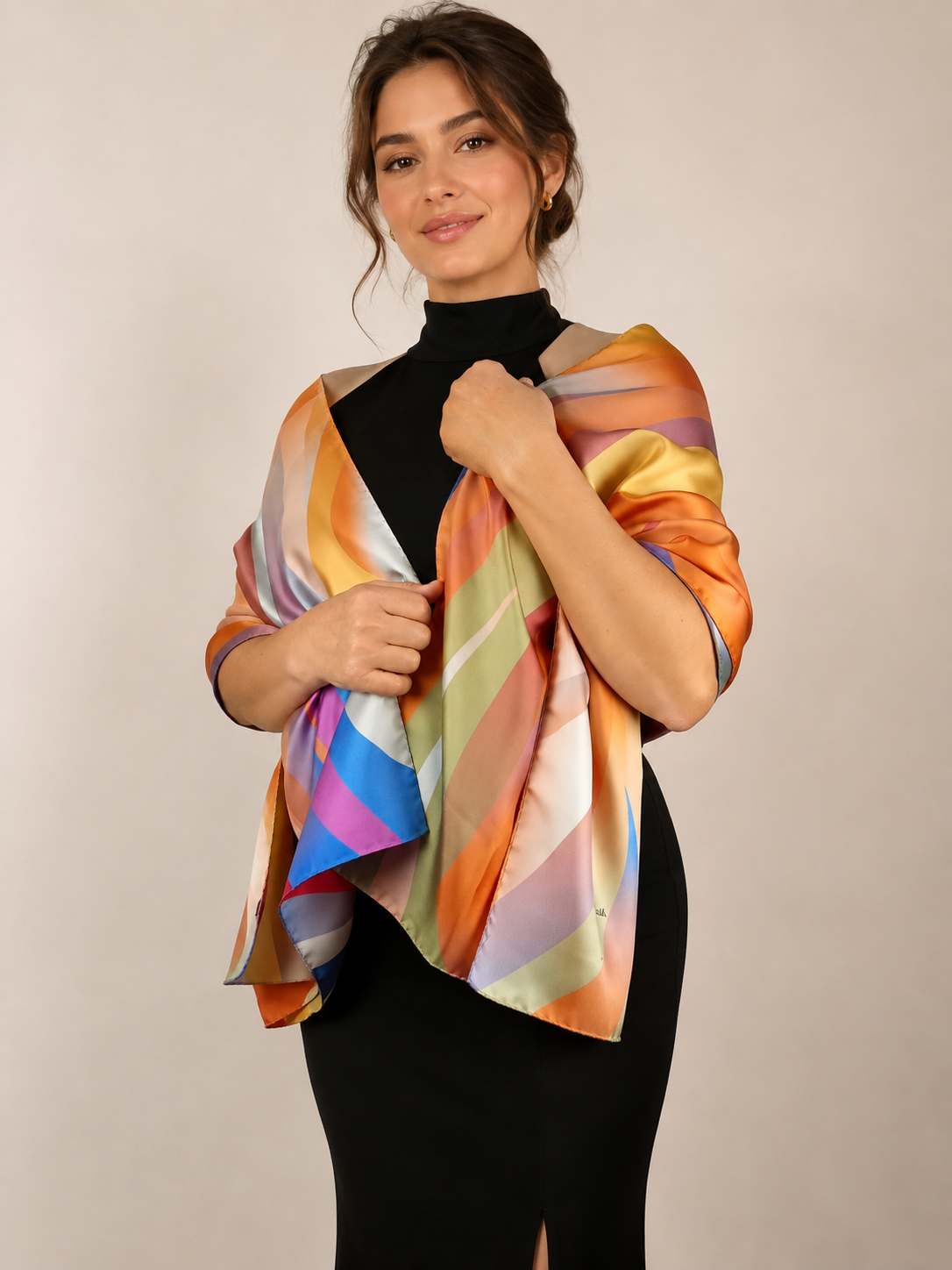 Desert Sunset Silk Shawl 68x180