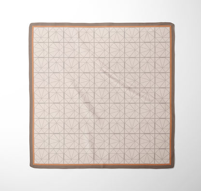 Geometric Beige Silk Scarf 48