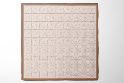 100% Silk scarf 50 for women with cream color geometric pattern design