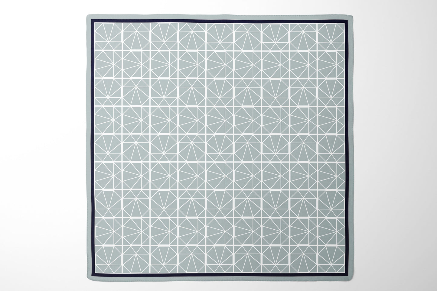 100% Silk Scarf with light green geometric pattern