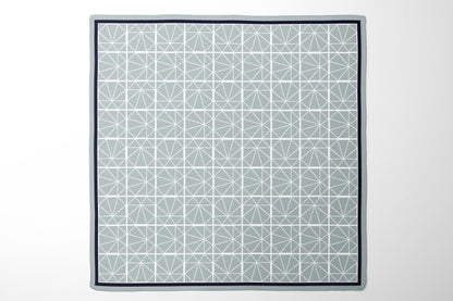 100% Silk Scarf with light green geometric pattern