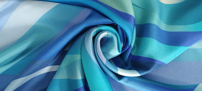 Sea Waves Silk Shawl 68x180