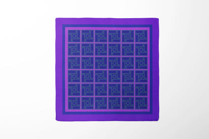 Magenta Navy Silk Scarf-Inspired of old roman architecture