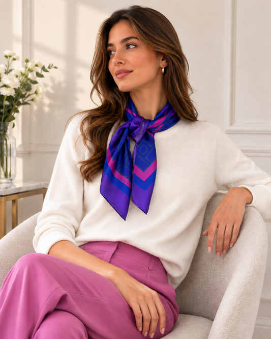 Roman Magenta Silk Scarf 68