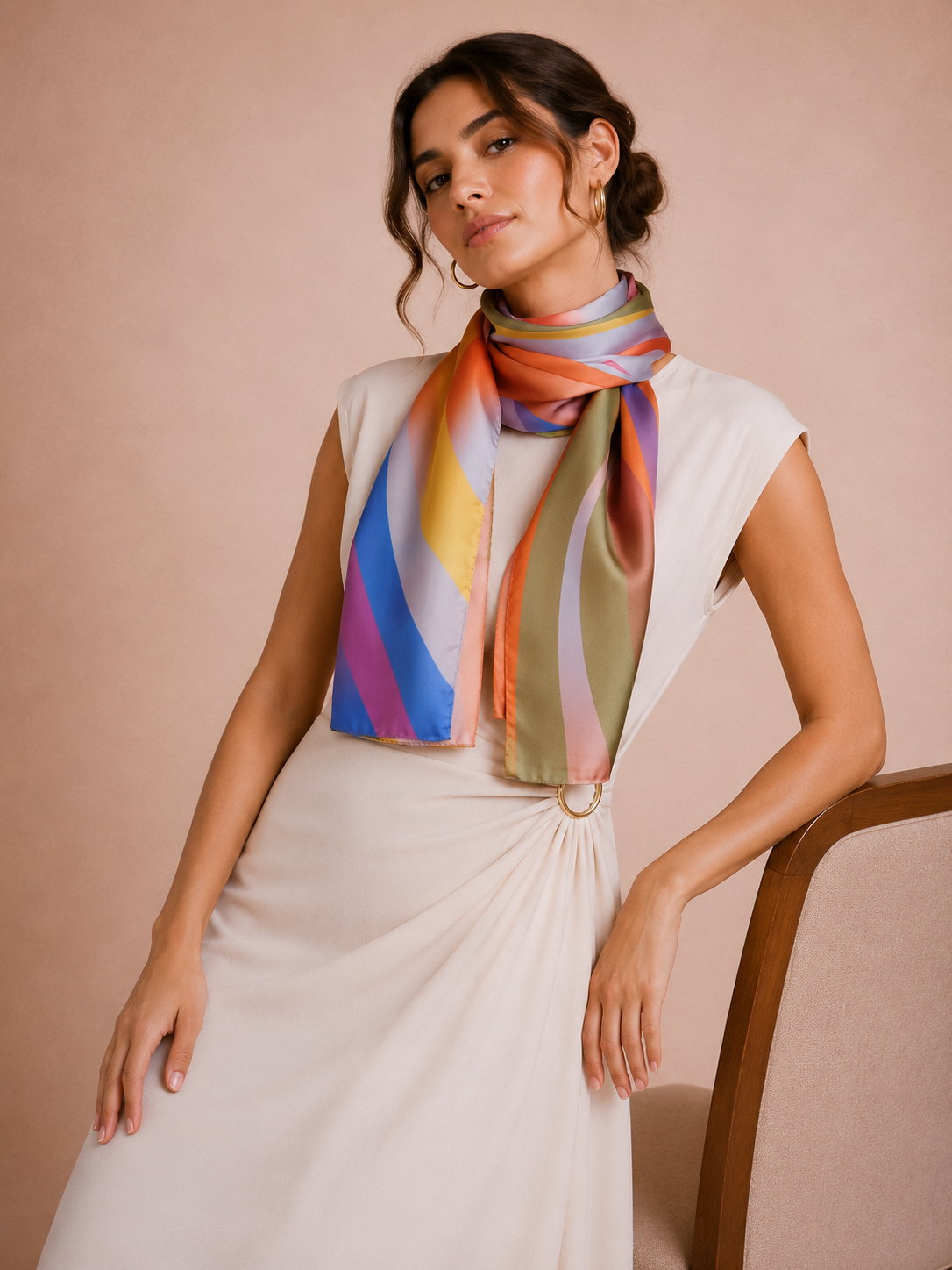 Desert Sunset Silk Shawl 68x180
