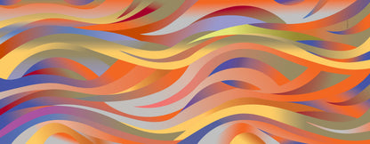 Orange gradient silk scarf 68x180 for women featuring desert sunset patterns in vibrant orange and purple hues