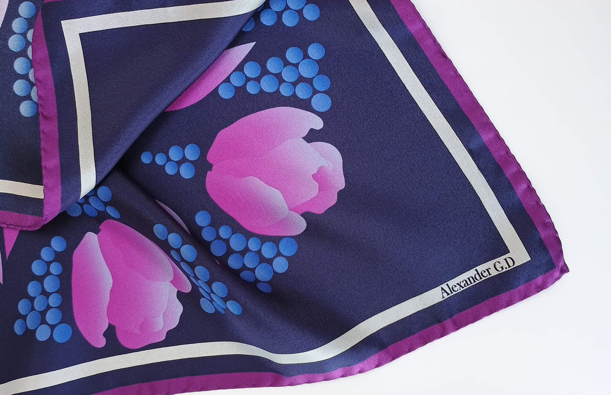 Tulip & Grape Silk Scarf 48