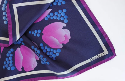 Tulip & Grape Silk Scarf 48